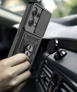 Etui do Xiaomi Redmi Note 13 Pro 4G PANCERNE SLIDE RING CASE + SZKŁO 9H 3