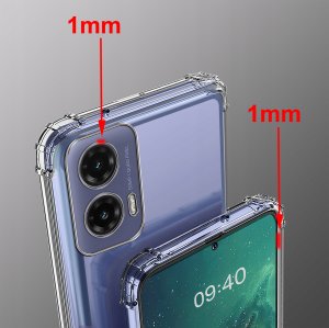 krainaGSM ZESTAW Etui do Motorola G35 5G ANTI-SHOCK CLEAR WZMACNIANE +3 SZTUKI SZKŁO 2