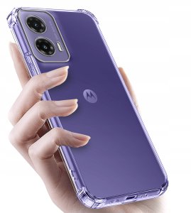 krainaGSM ZESTAW Etui do Motorola G35 5G ANTI-SHOCK CLEAR WZMACNIANE +3 SZTUKI SZKŁO 3