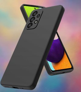 ZESTAW Etui do Samsung A52 5G Matowe Czarne Silikon Slim + 3 SZTUKI SZKŁO 2