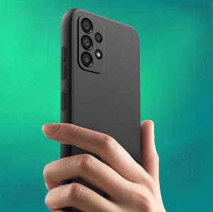 ZESTAW Etui do Samsung A52 5G Matowe Czarne Silikon Slim + 3 SZTUKI SZKŁO 5