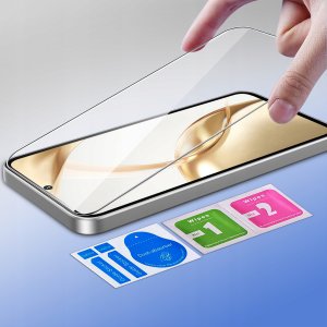 Etui do Honor 200 5G CASE Gumowe CZARNE Matowe Silikon Slim + SZKŁO 9H 4