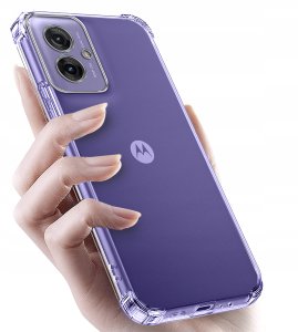 krainaGSM ZESTAW Etui do Motorola G55 5G ANTI-SHOCK CLEAR WZMACNIANE +3 SZTUKI SZKŁO 3