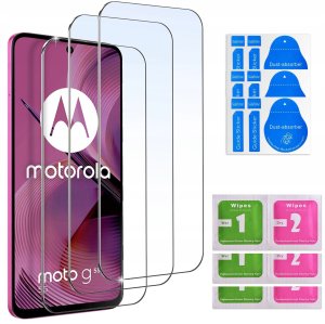 krainaGSM ZESTAW Etui do Motorola G55 5G ANTI-SHOCK CLEAR WZMACNIANE +3 SZTUKI SZKŁO 7