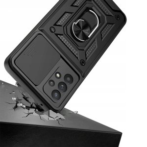 krainaGSM Etui do Samsung A32 5G PANCERNE SLIDE RING CASE + SZKŁO 9H 6