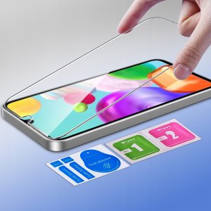 Etui z klapką do Samsung A41 Zamykane Czarne Futerał + Szkło 9H 4