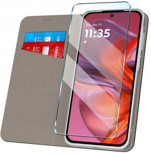krainaGSM Etui z klapką do Motorola Moto G05 | E15 Zamykane Futerał + Szkło 2