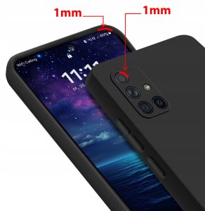 ZESTAW Etui do Samsung A51 Matowe Czarne Silikon + 2 SZTUKI SZKŁO 3