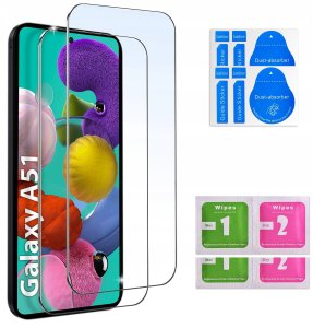 ZESTAW Etui do Samsung A51 Matowe Czarne Silikon + 2 SZTUKI SZKŁO 7