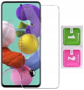 Etui z klapką do Samsung A51 Zamykane Czarne Futerał + Szkło 9H 9