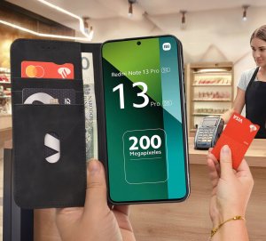 ETUI do Xiaomi Redmi Note 13 Pro 5G | SKÓRZANE PORTFEL BOOK CASE + Szkło 9H 5