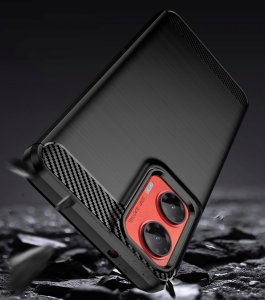 Etui do Motorola Moto G35 5G Pancerne Carbon CASE + Szkło OCHRONNE 9H 3