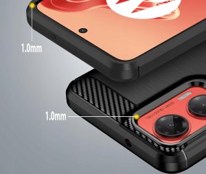 Etui do Motorola Moto G35 5G Pancerne Carbon CASE + Szkło OCHRONNE 9H 4