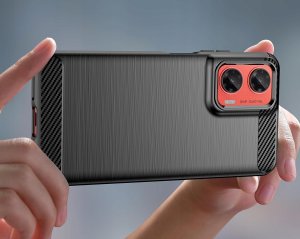 Etui do Motorola Moto G35 5G Pancerne Carbon CASE + Szkło OCHRONNE 9H 6