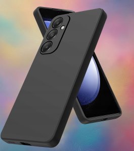 ZESTAW Etui do Samsung S23 FE Matowe Czarne Silikon Slim +3 SZTUKI SZKŁO 2