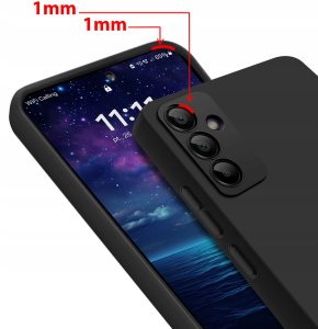 ZESTAW Etui do Samsung S23 FE Matowe Czarne Silikon Slim +3 SZTUKI SZKŁO 3