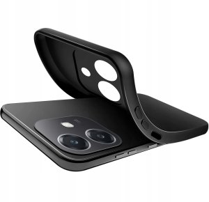 krainaGSM Etui do Oppo A40 | A40M CASE Gumowe CZARNE Matowe Silikon Slim + SZKŁO 9H 3
