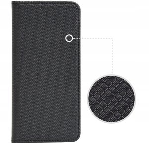 Etui z klapką do Oppo A16 | A16s Zamykane Czarne Futerał + Szkło 9H 7