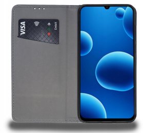 Etui z klapką do Oppo A16 | A16s Zamykane Czarne Futerał + Szkło 9H 9