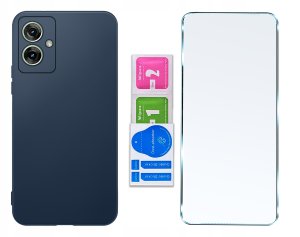 krainaGSM Etui do Motorola Moto G55 5G silikonowe MATOWE + Szkło ochronne 9H 7