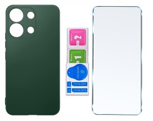 Etui do Xiaomi Redmi Note 13 | 13 4G SILIKON MATT + SZKŁO OCHRONNE 9H 5