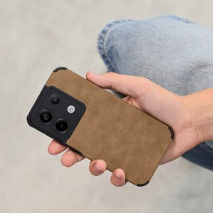 Etui do Xiaomi Redmi Note 13 Pro 4G silikonowe SKÓRZANE VINTAGE + Szkło 9H 4
