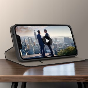 Etui z klapką do Huawei Mate 20 Lite Zamykane Czarne Futerał + Szkło 9H 3