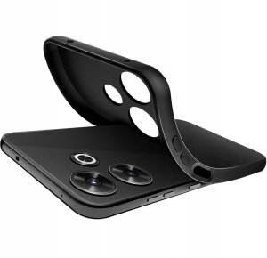 krainaGSM Etui do Xiaomi Redmi 13 4G silikonowe MATOWE CZARNE + Szkło ochronne 9H 3
