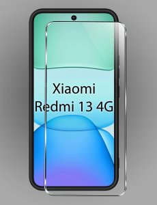 krainaGSM Etui do Xiaomi Redmi 13 4G silikonowe MATOWE CZARNE + Szkło ochronne 9H 4