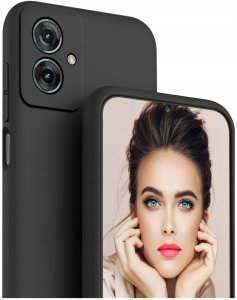 krainaGSM Etui do Motorola Moto G55 5G CASE Silicone ELASTYCZNE + Szkło OCHRONNE 9H 2