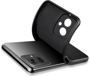 krainaGSM Etui do Motorola Moto G55 5G CASE Silicone ELASTYCZNE + Szkło OCHRONNE 9H 3