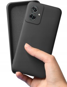 krainaGSM Etui do Motorola Moto G55 5G CASE Silicone ELASTYCZNE + Szkło OCHRONNE 9H 6