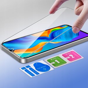 Etui z klapką do Huawei P30 Lite Zamykane Czarne Futerał + Szkło 9H 4