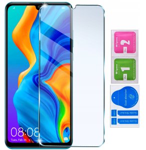 Etui z klapką do Huawei P30 Lite Zamykane Czarne Futerał + Szkło 9H 9