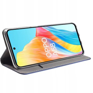 Etui do Oppo A58 4G SMART MAGNET CASE PORTFEL + SZKŁO 9H 7