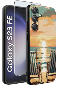 ETUI do Samsung Galaxy S23 FE WZORY |SILIKONOWE MATT CASE + SZKŁO 9H 2