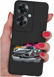 krainaGSM ETUI do Oppo Reno11 F 5G WZORY | SILIKONOWE MATT CASE + SZKŁO HARTOWANE 9H 2