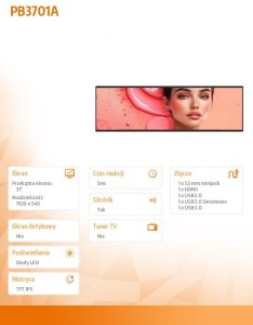 Monitor AG Neovo Monitor wielkoformatowy PB-3701A 37 cali 32:9 700NIT SLIM AG NEOVO 10