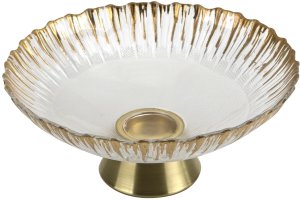 Patera szklana na złotej nodze 180031 2