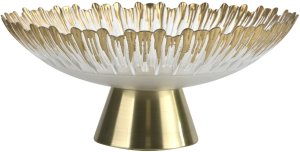 Patera szklana na złotej nodze 33cm 180030 3