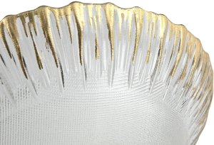 Patera szklana na złotej nodze 33cm 180030 6