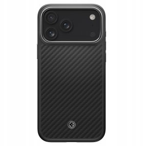 Etui Spigen Enzo Aramid "T" MagSafe na iPhone 17 Pro - czarno-srebrne 2