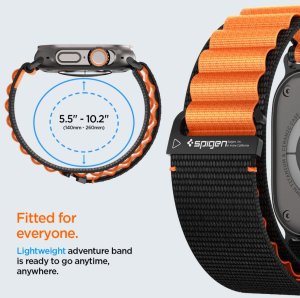 Spigen Pasek Spigen WBF1 Band do Apple Watch 6/7/8/9/10/SE/Ultra 1/2 44/45/46/49mm Black/orange 12