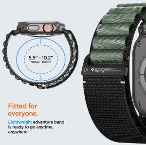 Spigen Pasek Spigen WBF1 Band do Apple Watch 6/7/8/9/10/SE/Ultra 1/2 44/45/46/49mm Black/green 12