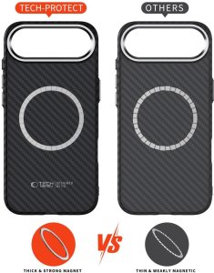 Etui Tech-Protect Ion Carbon MagSafe do Apple iPhone 17 Air Black/silver 5