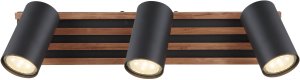 Spotlight GLOBO KAYDEN, 3xGU10 max 3x25W metal/wood black color 8x12.5x41cm 3