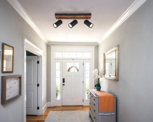 Spotlight GLOBO KAYDEN, 3xGU10 max 3x25W metal/wood black color 8x12.5x41cm 5