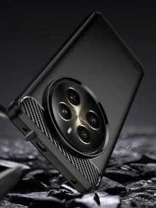 Etui do Realme 12 + Plus 5G Pancerne Carbon CASE + Szkło OCHRONNE 9H 4