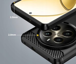 Etui do Realme 12 + Plus 5G Pancerne Carbon CASE + Szkło OCHRONNE 9H 5