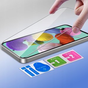 Etui z klapką do Samsung A51 Zamykane Granatowe Futerał + Szkło 9H 4